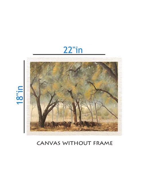 canvas animal painting without frame + silver plated rs.1000 replica note - 10376998 - Very Small Image - 1