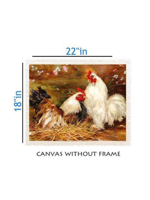 canvas animal painting without frame + silver plated rs.1000 replica note - 10376999 - Very Small Image - 1