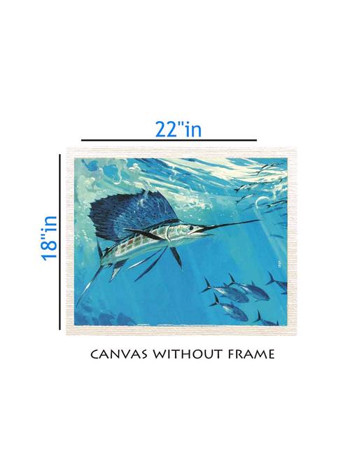 canvas animal painting without frame + silver plated rs.1000 replica note - 10377001 - Very Small Image - 1