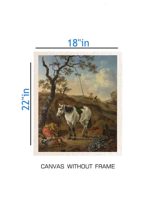 canvas animal painting without frame + silver plated rs.1000 replica note - 10377003 - Very Small Image - 1