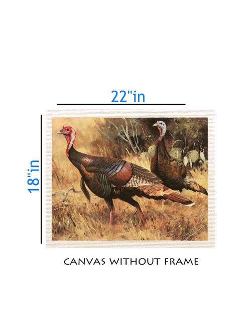canvas animal painting without frame + silver plated rs.1000 replica note - 10377006 - Very Small Image - 1