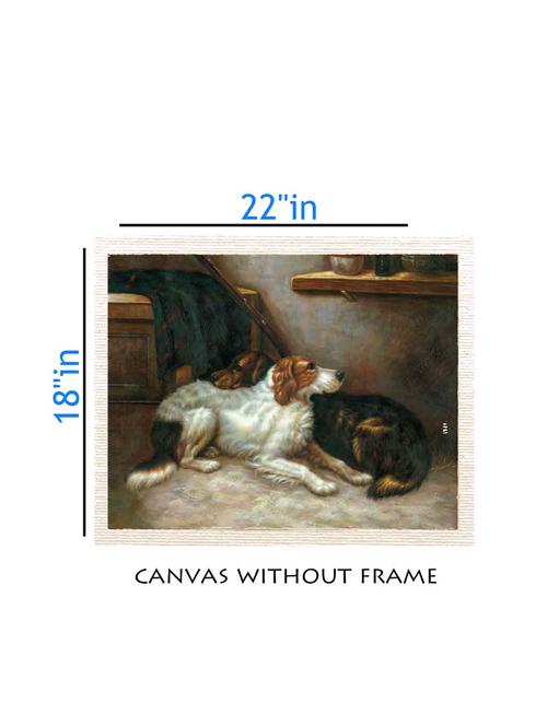 canvas animal painting without frame + silver plated rs.1000 replica note - 10377010 - Very Small Image - 1