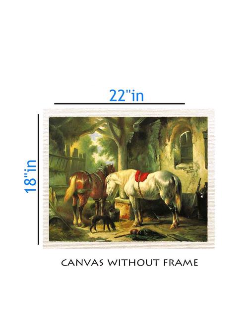 canvas animal painting without frame + silver plated rs.1000 replica note - 10377012 - Very Small Image - 1