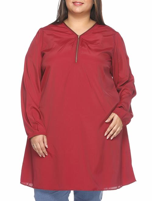 maroon poly crepe top - 10379687 - Very Small Image - 1