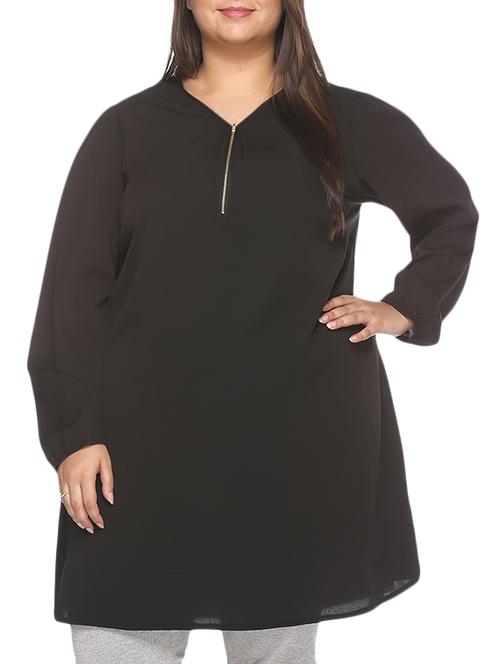 black poly crepe top - 10379689 - Very Small Image - 1