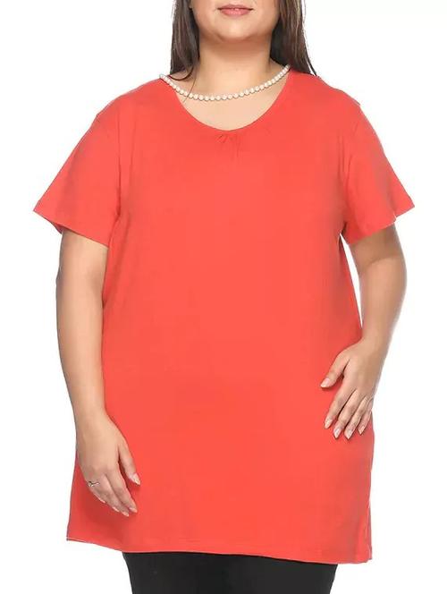 orange cotton plus tshirt - 10379701 - Very Small Image - 1