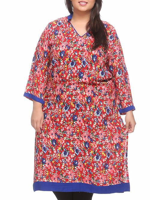 red rayon kurta - 10379729 - Very Small Image - 1