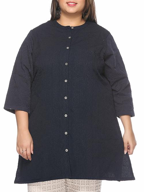 blue polyester tunic - 10379731 - Very Small Image - 1