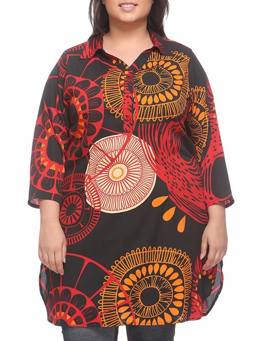 red polyester tunic - 10379733 - Very Small Image - 1