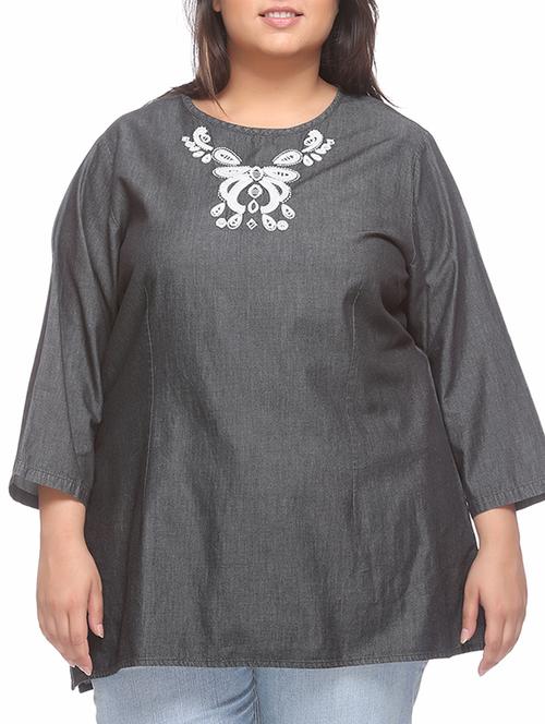 black denim tunic - 10379747 - Very Small Image - 1