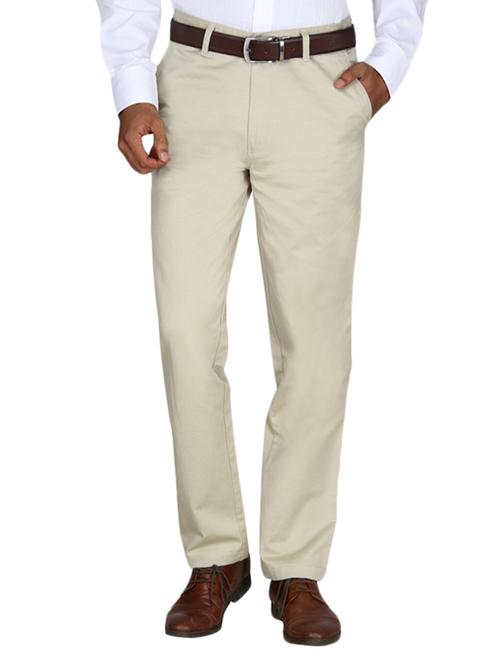 beige colored, cotton casual trouser - 10381119 - Very Small Image - 1