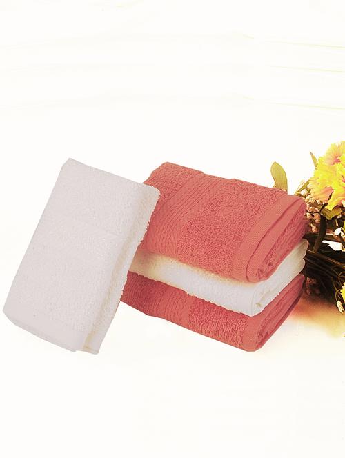 bianca white, pink cotton towel set - 10384847 - Very Small Image - 1
