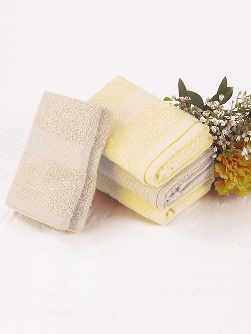 bianca grey, yellow cotton towel set - 10384889 - Very Small Image - 1
