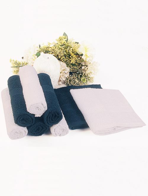 bianca blue, white cotton towel set - 10384911 - Very Small Image - 1