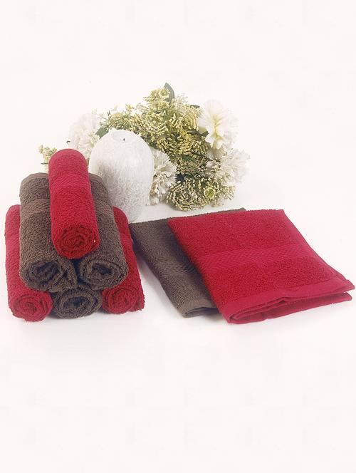 bianca red, brown cotton towel set - 10384957 - Very Small Image - 1