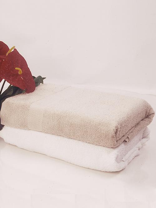 bianca brown, white cotton towel set - 10384966 - Very Small Image - 1