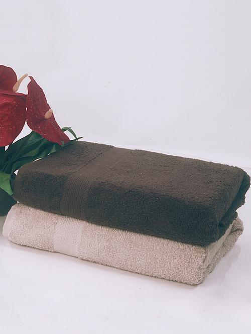 bianca brown cotton towel set - 10385008 - Very Small Image - 1