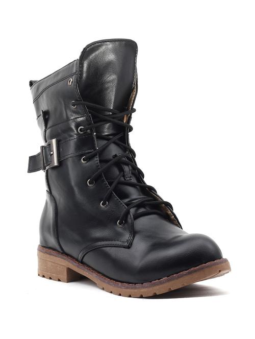 black leatherette calf boot - 10387302 - Very Small Image - 1