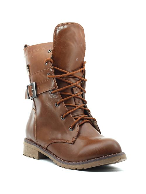 brown leatherette calf boot - 10387304 - Very Small Image - 1