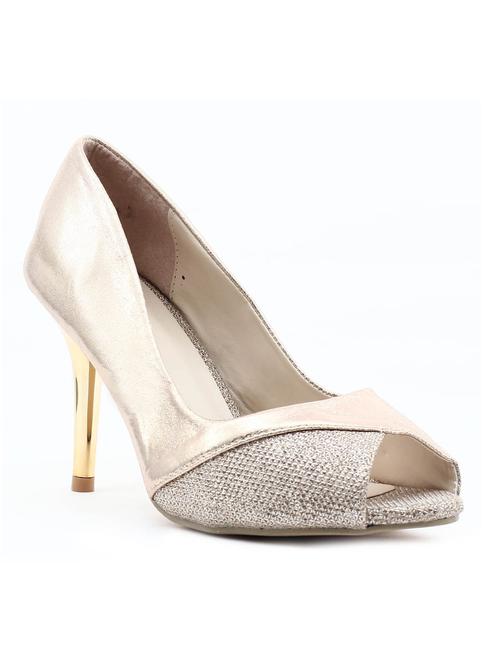 gold leatherette closed back sandals - 10387406 - Very Small Image - 1
