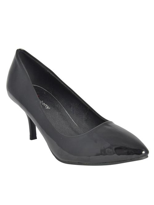 black leatherette slip on pumps - 10387424 - Very Small Image - 1