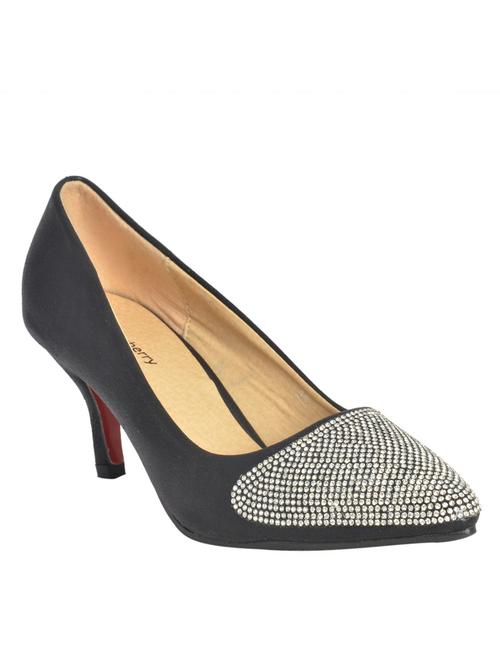 black leatherette slip on pumps - 10387433 - Very Small Image - 1