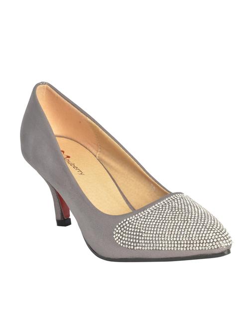 grey leatherette pump - 10387436 - Very Small Image - 1