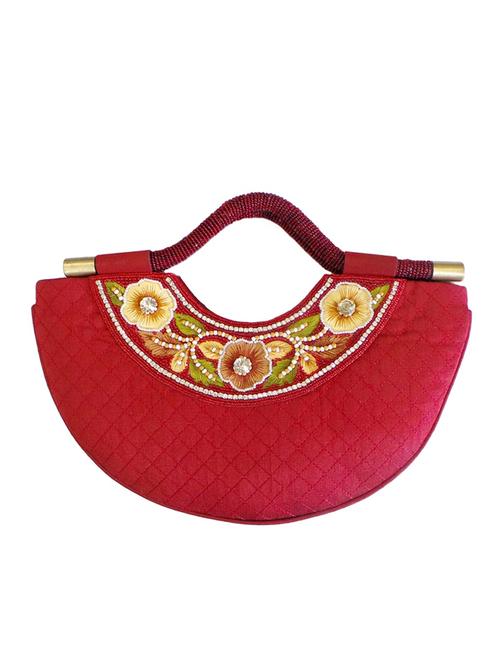 red raw silk embellished handbag - 10394722 - Very Small Image - 1