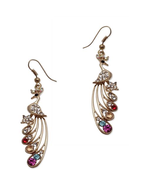 multicolored crystal peacock drop earrings - 1039474 - Very Small Image - 1