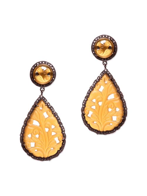 yellow studded sterling silver earrings - 1039667 - Very Small Image - 1