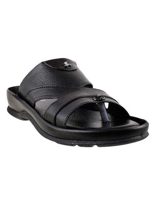 black leatherette slippers, flip flops & sliders - 10403814 - Very Small Image - 1