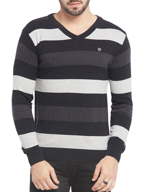 globus grey, black, white colored cotton sweator - 10406013 - Very Small Image - 1