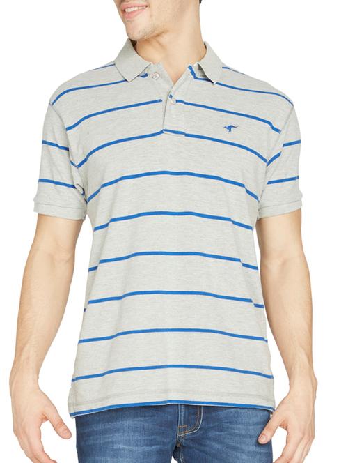 grey colored, cotton polo tee- shirt - 10406265 - Very Small Image - 1
