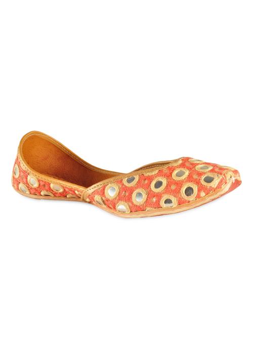 va by vanshika ahuja peach mirror work juttis - 10406473 - Very Small Image - 1