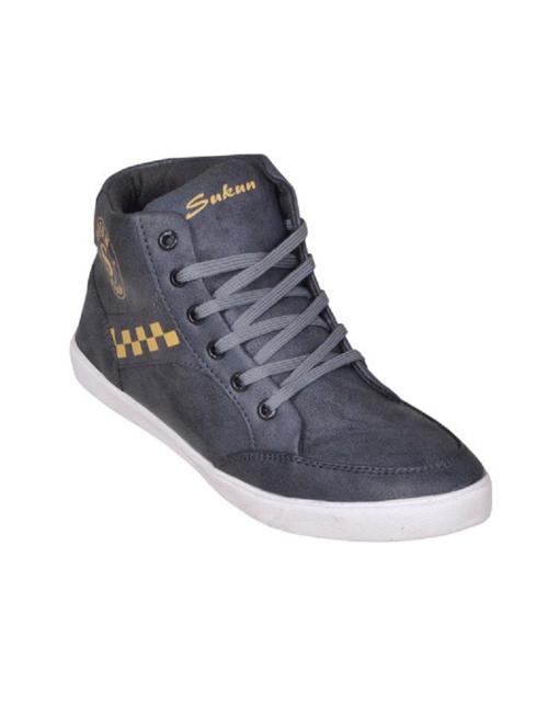 grey faux leather sneaker - 10408812 - Very Small Image - 1
