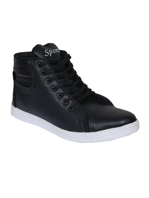 black leatherette lace up sneaker - 10408840 - Very Small Image - 1