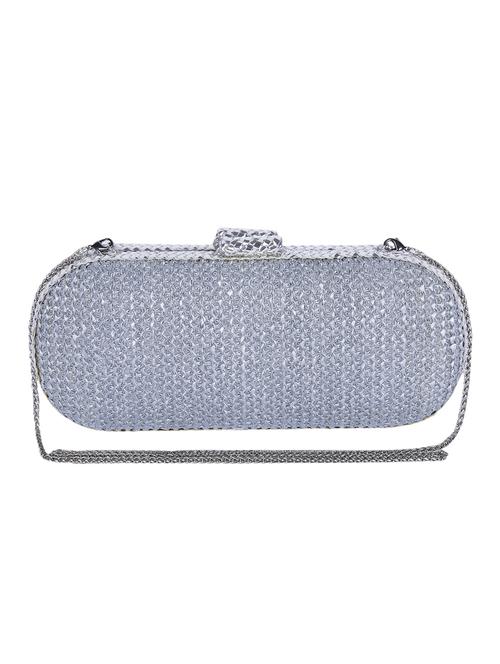 silver jute clutch - 10412991 - Very Small Image - 1