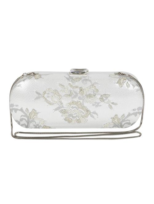 silver leatherette clutch - 10413044 - Very Small Image - 1