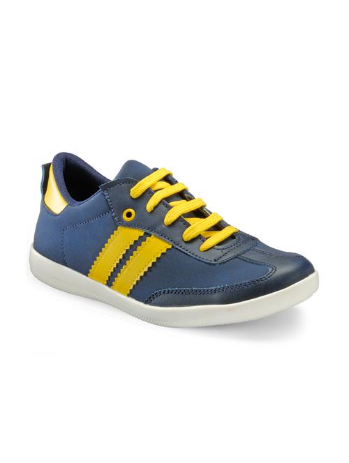 blue leatherette lace up sneaker - 10414125 - Very Small Image - 1