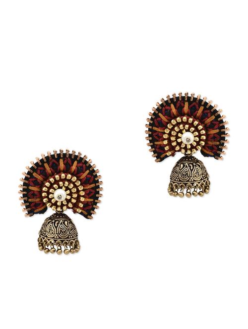 anetra multicoloured embellished and embroidered jhumkas - 10415845 - Very Small Image - 1