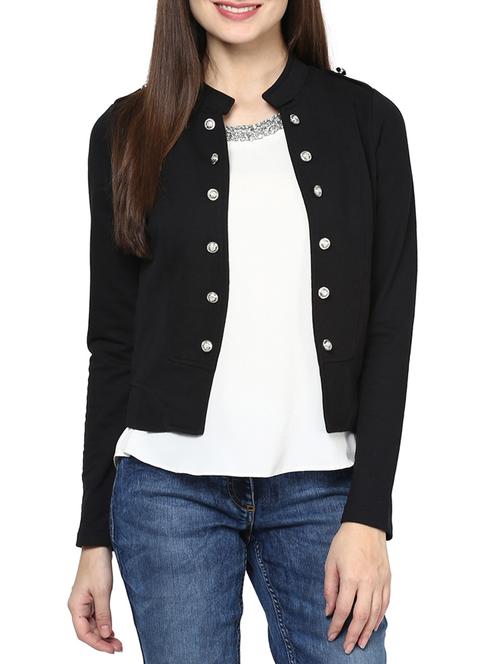 black cotton jacket - 10420192 - Very Small Image - 1
