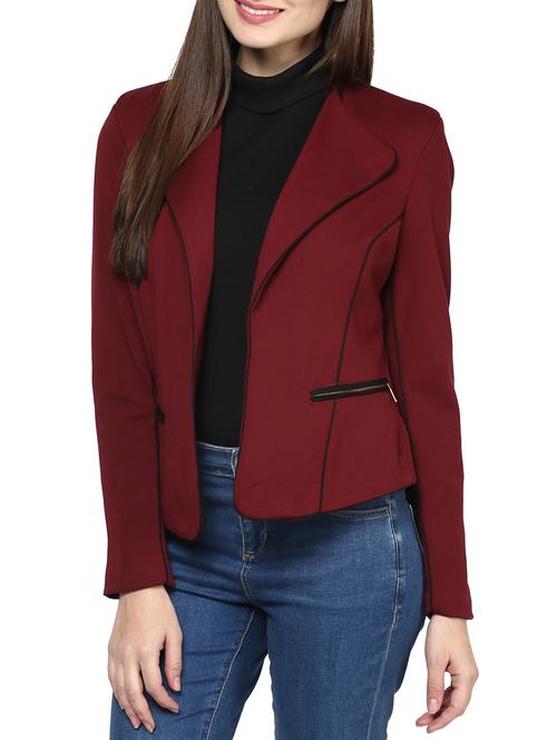 wine viscose jacket - 10420206 - Very Small Image - 1