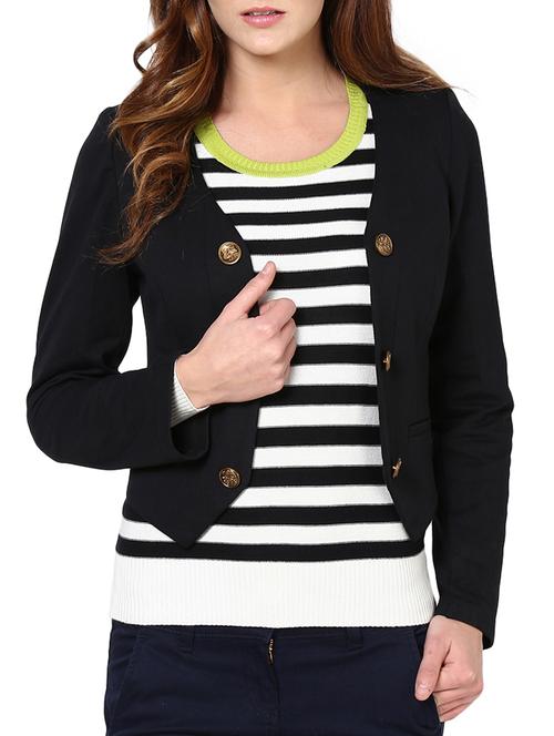 black cotton jacket - 10420252 - Very Small Image - 1