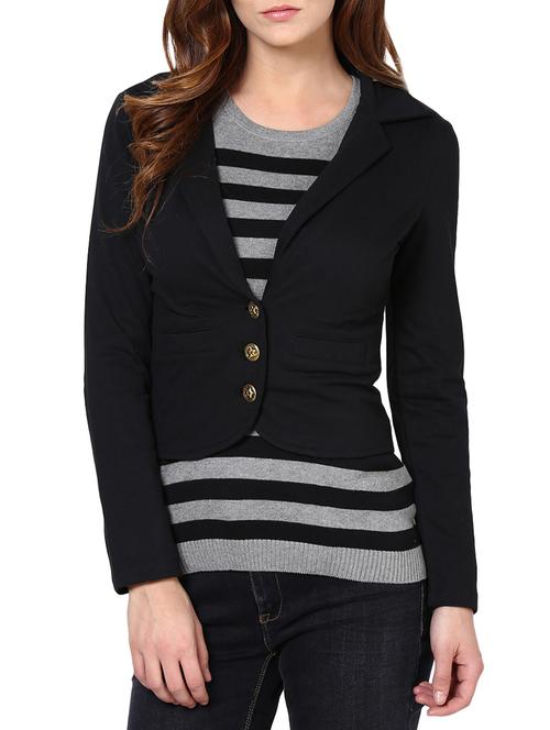black cotton blazer - 10420256 - Very Small Image - 1