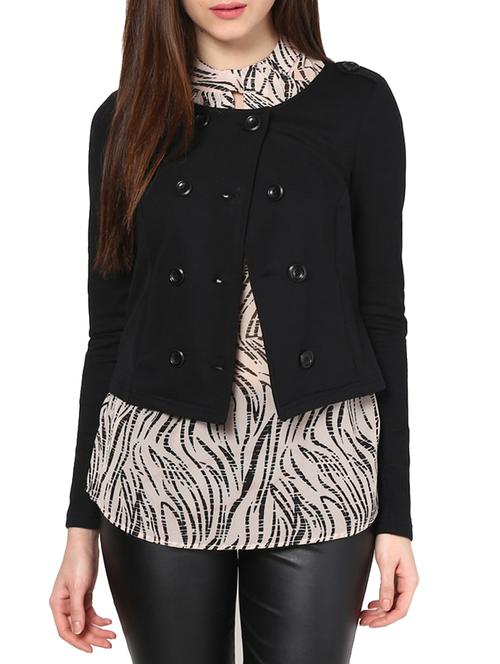 black cotton jacket - 10420260 - Very Small Image - 1