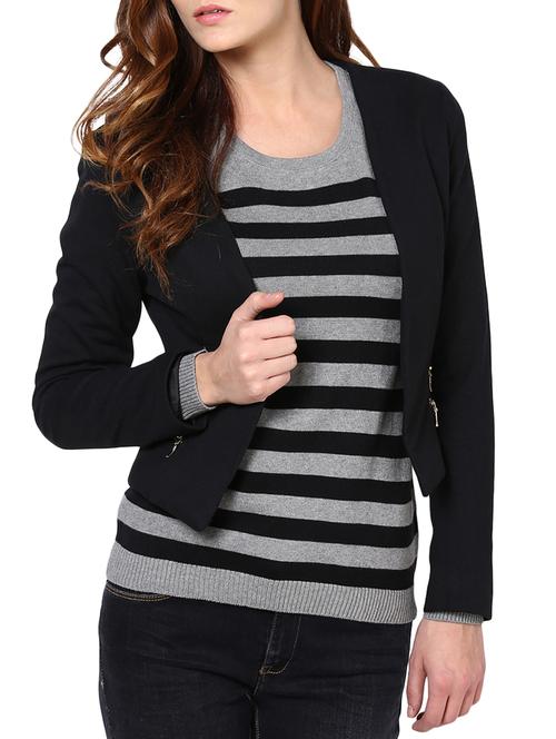 black cotton jacket - 10420279 - Very Small Image - 1