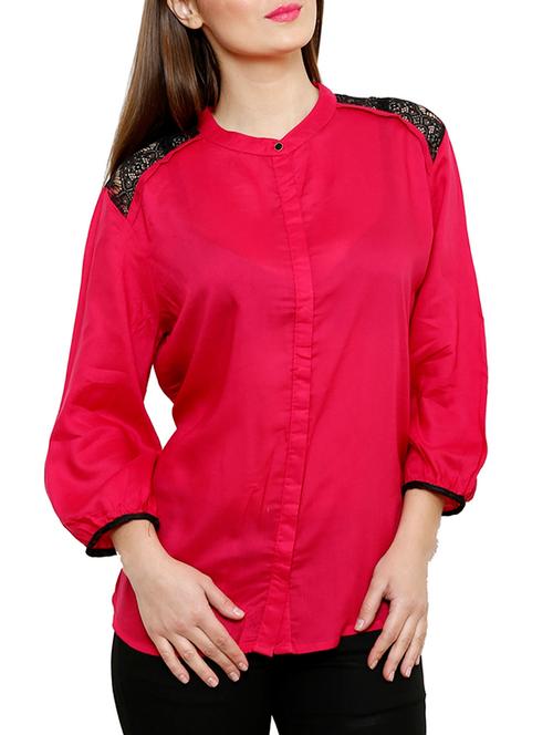 dark pink viscose shirt - 10420369 - Very Small Image - 1