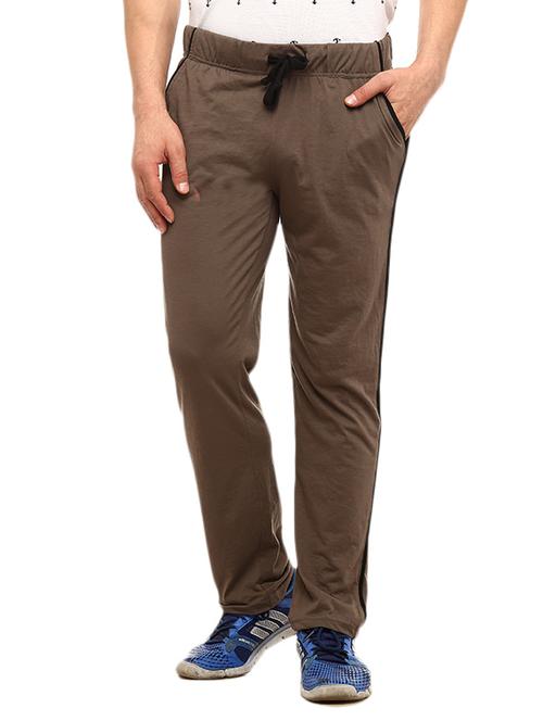 brown cotton track pant - 10420926 - Very Small Image - 1