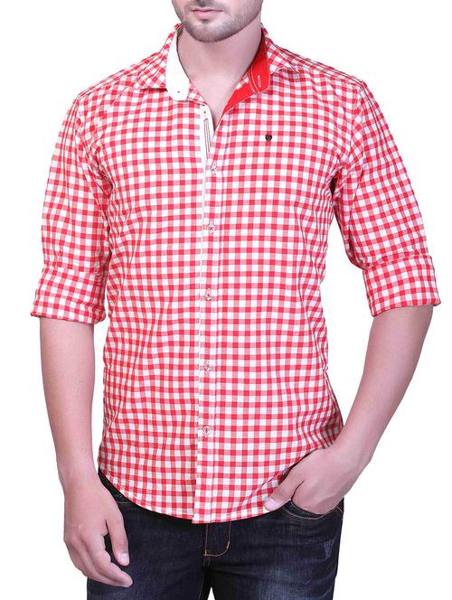 red linen casual shirt - 10421207 - Very Small Image - 1