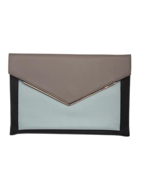 black,blue,grey pu clutch - 10421340 - Very Small Image - 1